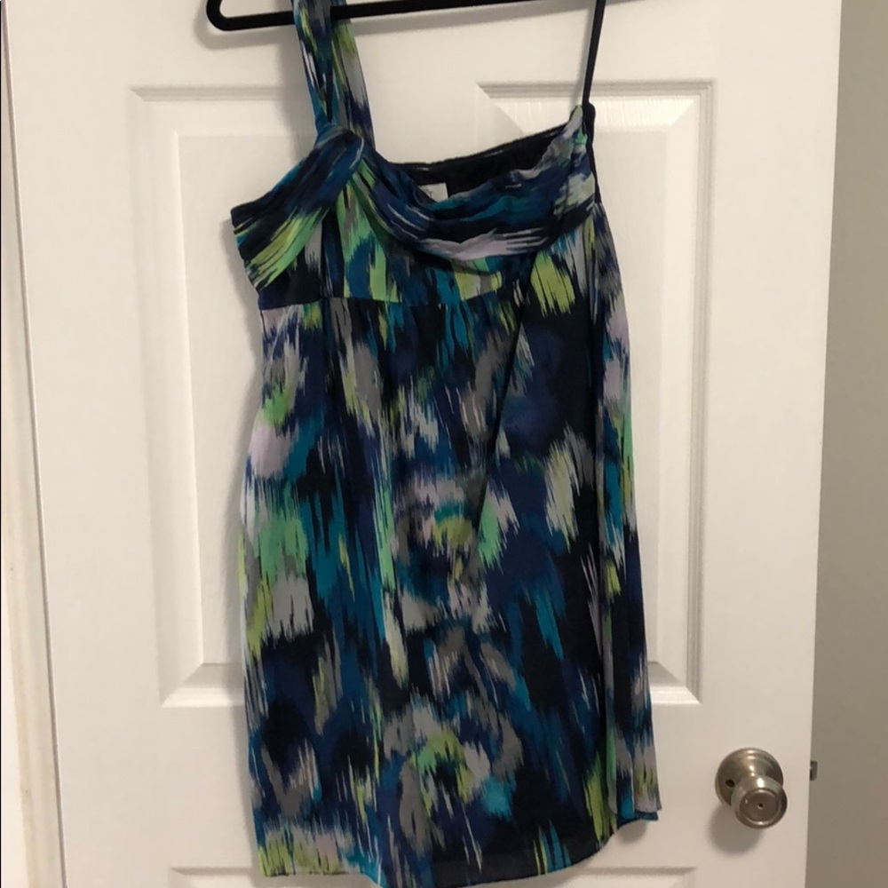 Ann Taylor Loft One-Shoulder Multicolored Dress
